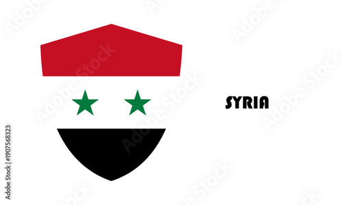 Free Download Syria flag in shield shape with high quality - GFXLoad