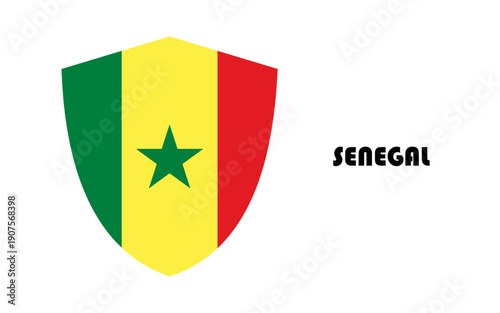 Free Download Senegal flag in shield shape with high quality - GFXLoad