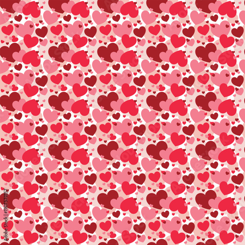 A patterned background material with a Valentine's Day theme, dotted with cute red hearts and with swatch support.