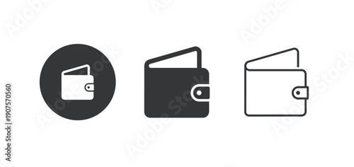 Wallet icon. Multi series icon. Perfect pixel isolated on white background. Vector illustration
