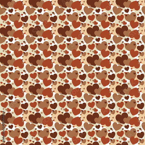 A patterned background material with a Valentine's Day theme, dotted with cute chocolate hearts and with swatch support.