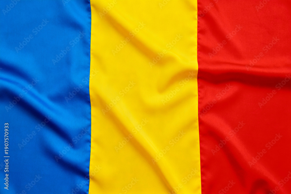 Fototapeta premium Romanian flag with blue yellow red