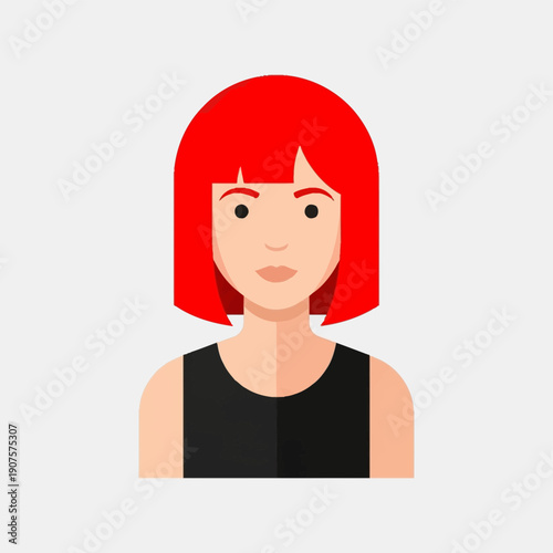 Red Haired Woman Avatar Character.