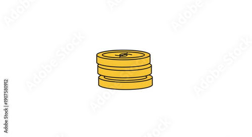 Stack of gold coins with dollar sign on top financial wealth symbol