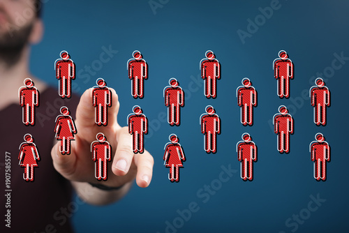 Hand touching digital icons...