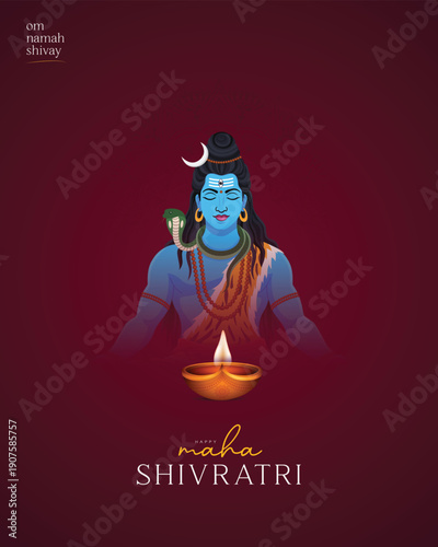 Maha Shivratri Festival Illustration Social Media Post