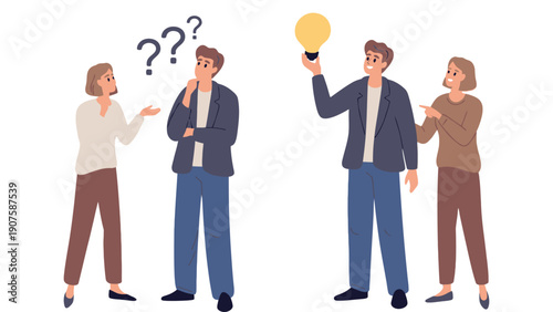 Businessman having an idea with colleagues discussing in meeting room