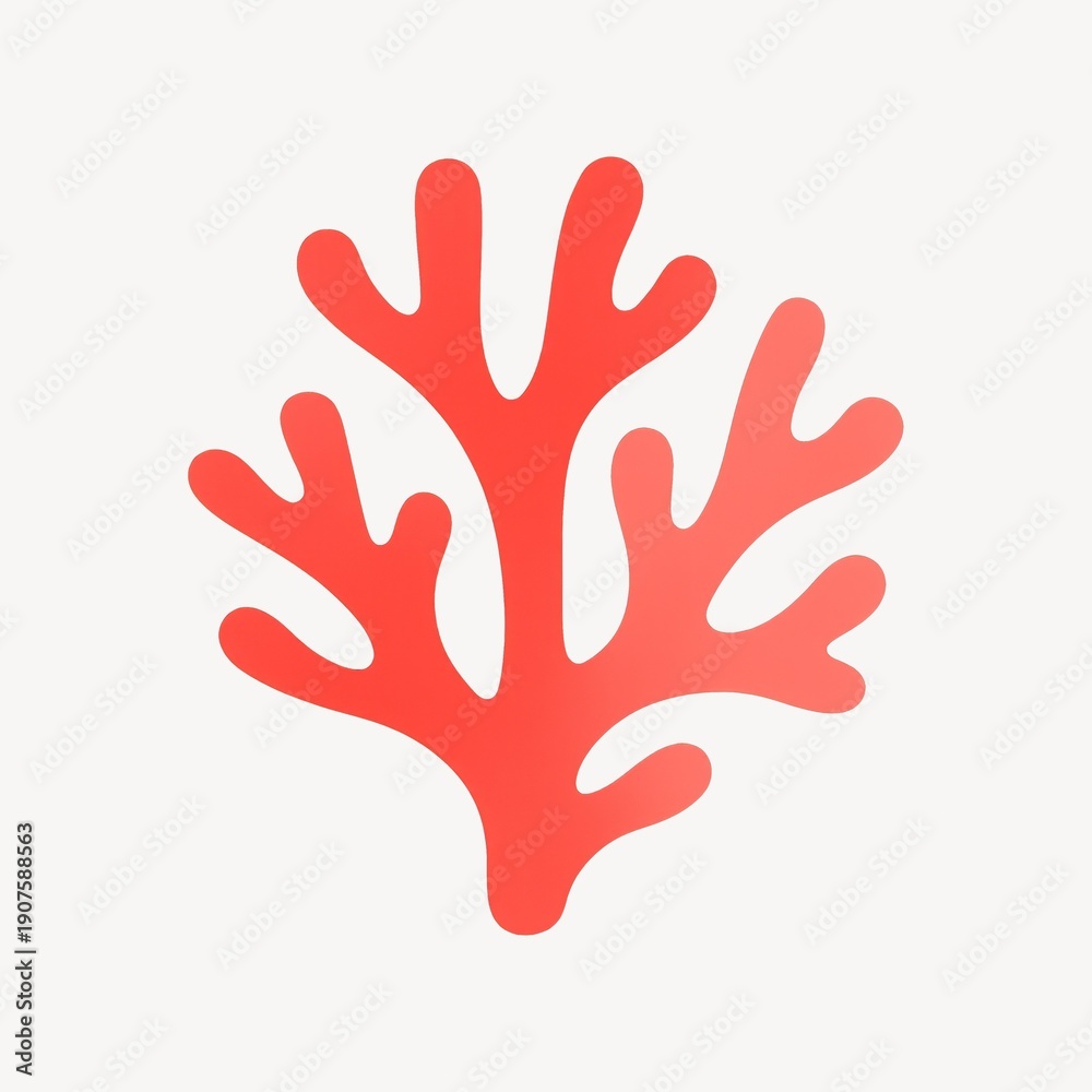 Fototapeta premium Vibrant coral silhouette design.
