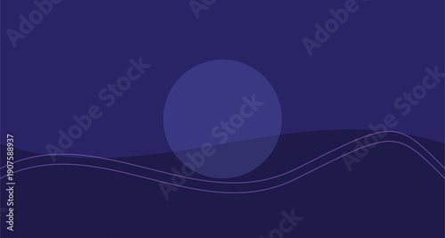 Dark blue gradient background with wavy lines and a translucent circle, for website or presentation template