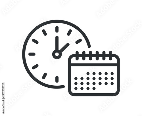 Clock and calendar icon representing time management and scheduling concepts