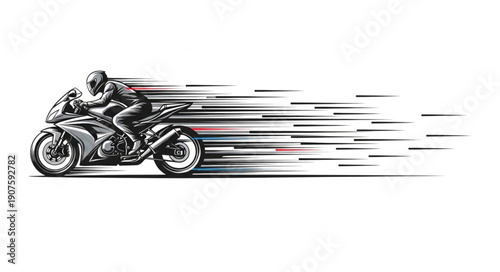Motorcycle Rider Speed Motion Blur Graphic.