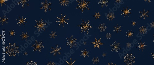 Elegant gold snowflakes on ...