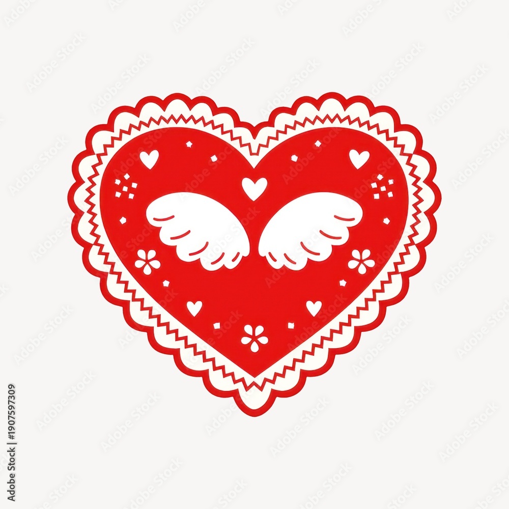Obraz premium Heart with wings illustration.
