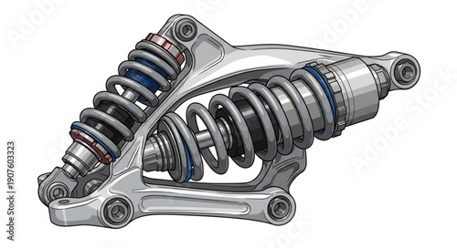 Mountain Bike Rear Suspension System Components.