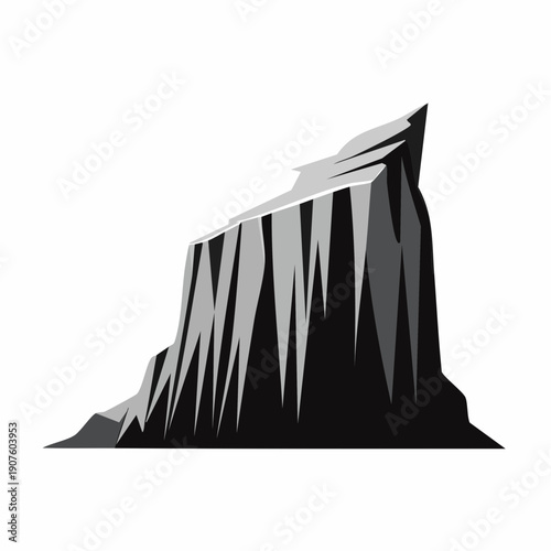 Vector illustration of a striking mountain peak against a clean white background scene