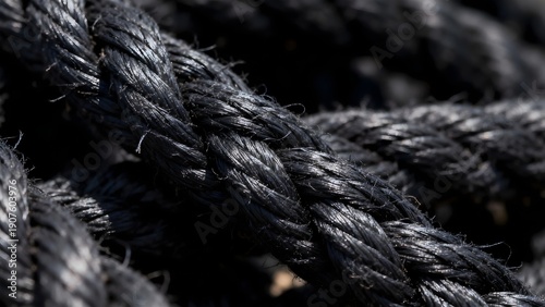 CloseUpOfBlackRopeTexture