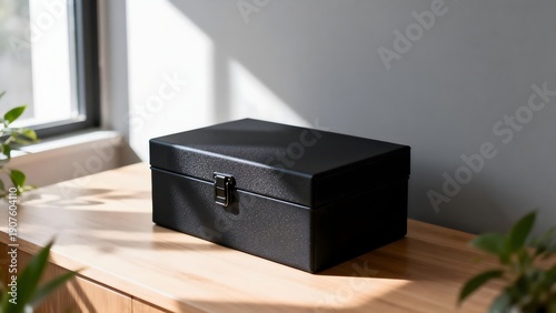 BlackBoxOnWoodenTable