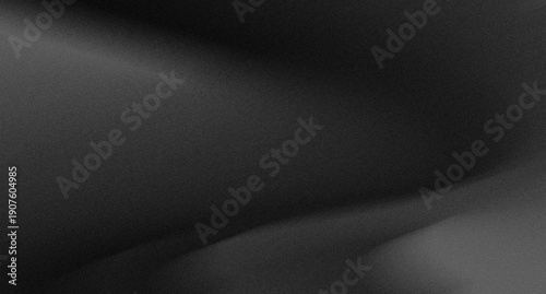 Deep black-charcoal gray gradient background with a strong grain texture, low-key lighting, and premium fluid shapes.