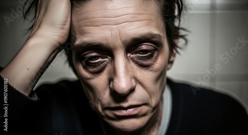 Wallpaper Mural Drug Addiction Portrait of Exhausted Person Reflecting Inner Conflict Vulnerability and Realistic Human Suffering Experience Torontodigital.ca