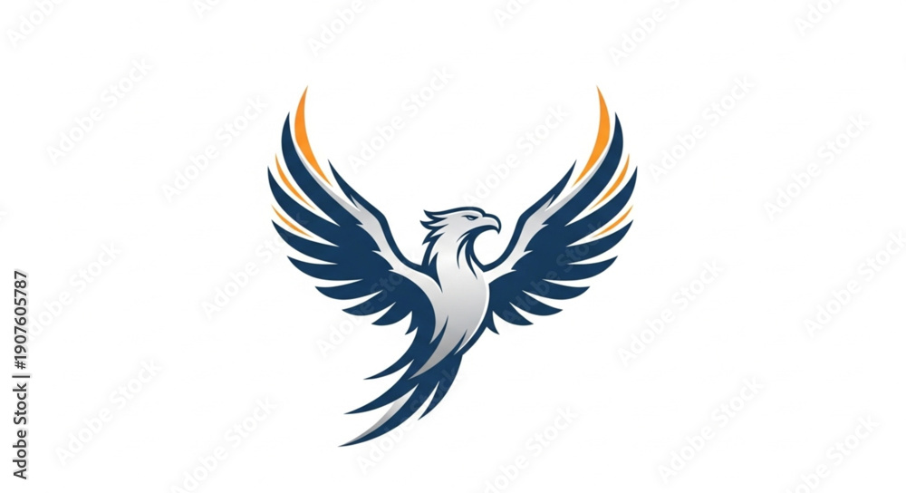 Obraz premium Mythical Phoenix Bird Spreading Wings.