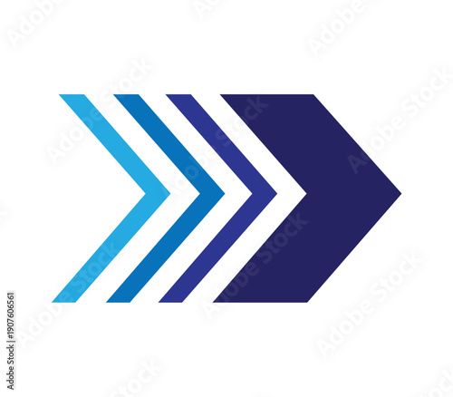Gradient blue and purple chevrons pointing right, symbolizing advancement, technology, and digital progress.