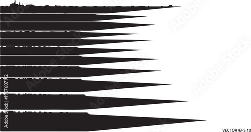 Abstract black and white graphic design with sharp lines