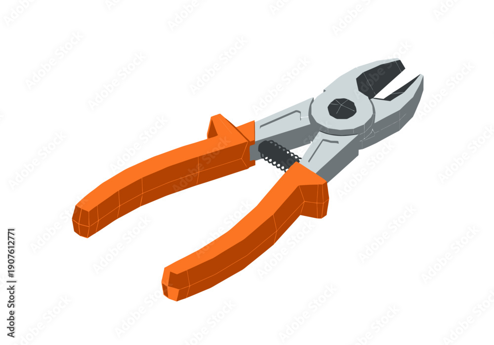 Fototapeta premium Pliers tool isolated on plain background viewed from above