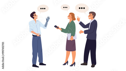 Business people discussing and communicating with each other in a meeting