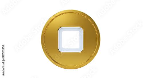 Gold Coin with Square Hole