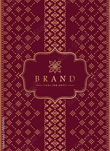 Luxurious Maroon and Gold Ornamental Branding Badge