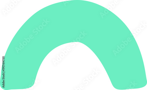 Abstract Green Arc Shape, Cute Lineless Artisanal Decorative
