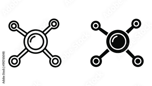 Simple molecular structure icon set