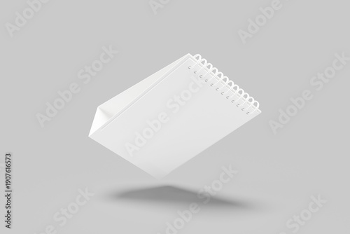 Minimalist Desktop Spiral Bound Calendar Angled Mockup