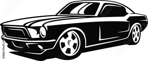car made of black lines isolated on a white background