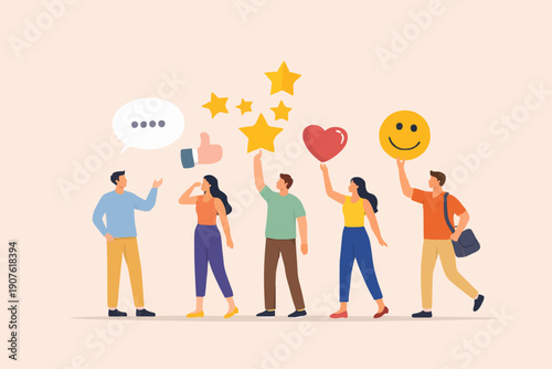 Happy People With Good Reviews