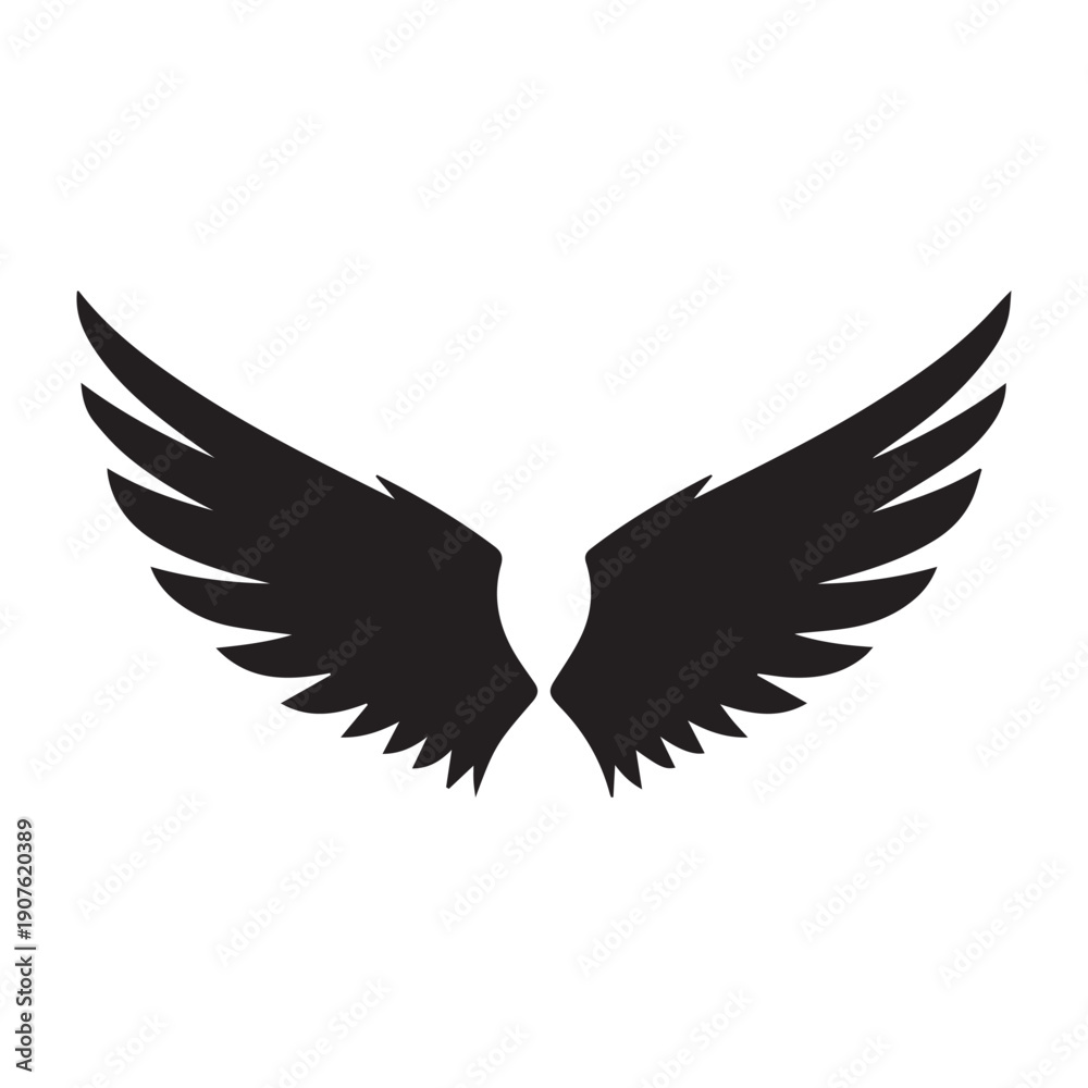 Fototapeta premium Angel Wings Symbol Logo Design