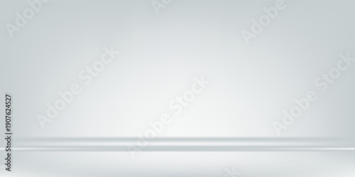 White grey studio room. Limbo light background. Abstract 3d gradient backdrop for product presentation. vector.