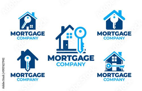 5 Mortgage Company Logo Set Modern Minimalist Financial Branding Collection
