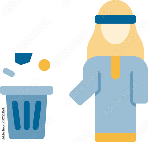 Recycling bin and waste sorting