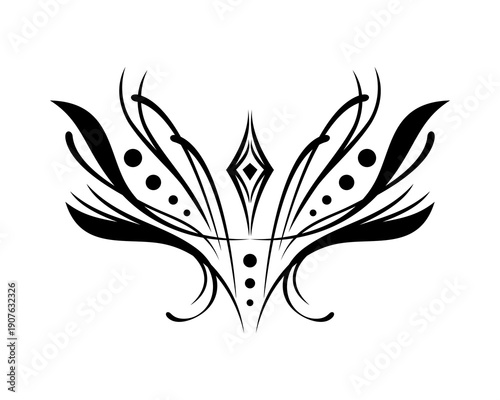 Floral and Geometric Ornamental Tattoo Art Illustration Vector