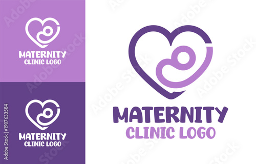 Maternity Clinic Logo Modern Minimalist Maternal Care Brand.