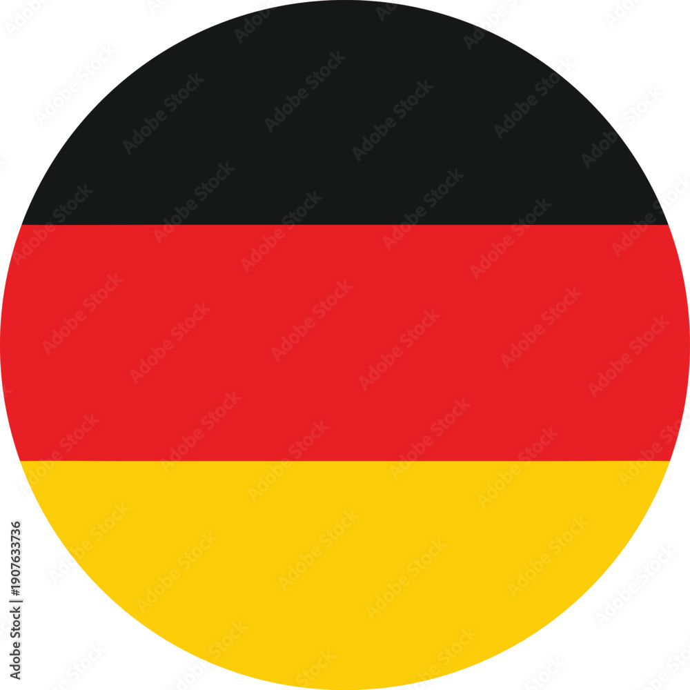 Obraz premium A circular graphic depicting the national flag of germany with three horizontal