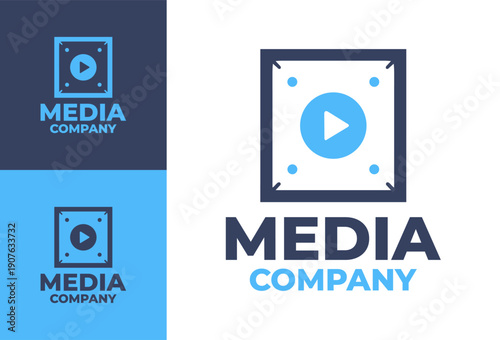 Media Company Logo Modern Minimalist Creative Branding.