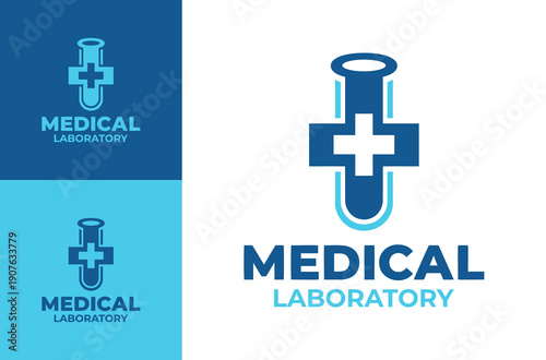 Medical Laboratory Logo Modern Minimalist Diagnostic Brand.