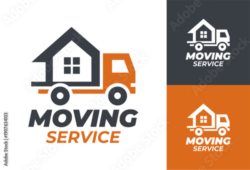 Moving Service Logo Modern Minimalist Truck Home Identity