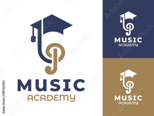 Music Academy Logo Modern Minimalist Education Identity