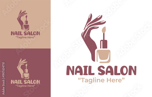 Nail Salon Logo Modern Minimalist Elegant Brand.