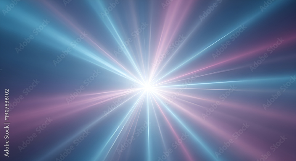 Obraz premium Abstract light rays with blue and pink colors radiating from a central point