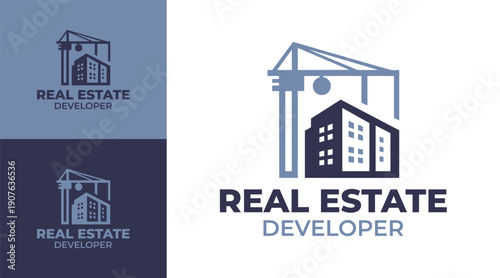 Real Estate Developer Logo Modern Minimalist Property Builder Identity
