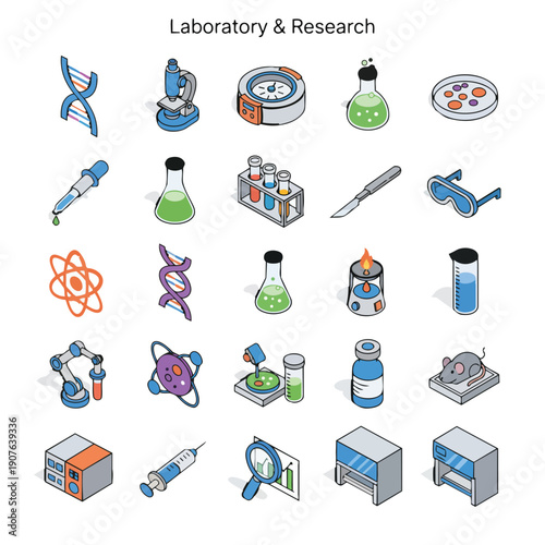 Laboratory and Research Isometric Icon